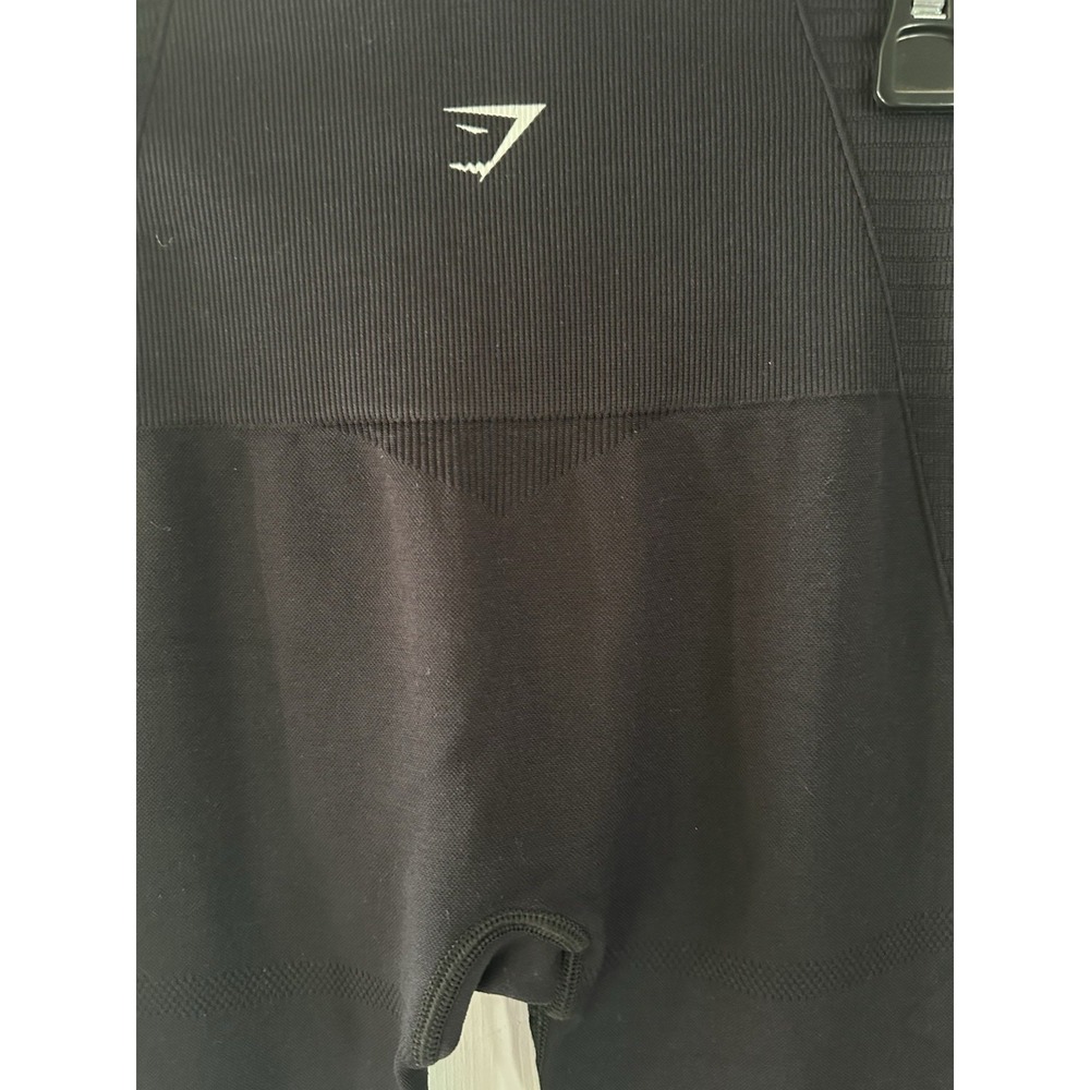 Gymshark Pants Womens Small Black Seamless Capri Leggings Mesh Crop Athletic - Picture 4 of 5